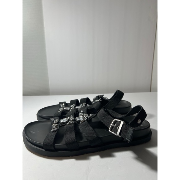 Vs Elegant Black Sandals with Crystal Embellishments - Picture 2 of 8